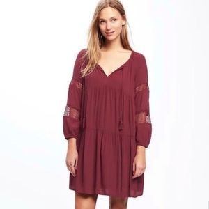 OLD NAVY Burgundy Long Sleeve Dress (XS)